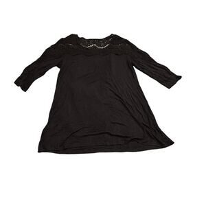 Soma Medium Partial Lace Black Shirt